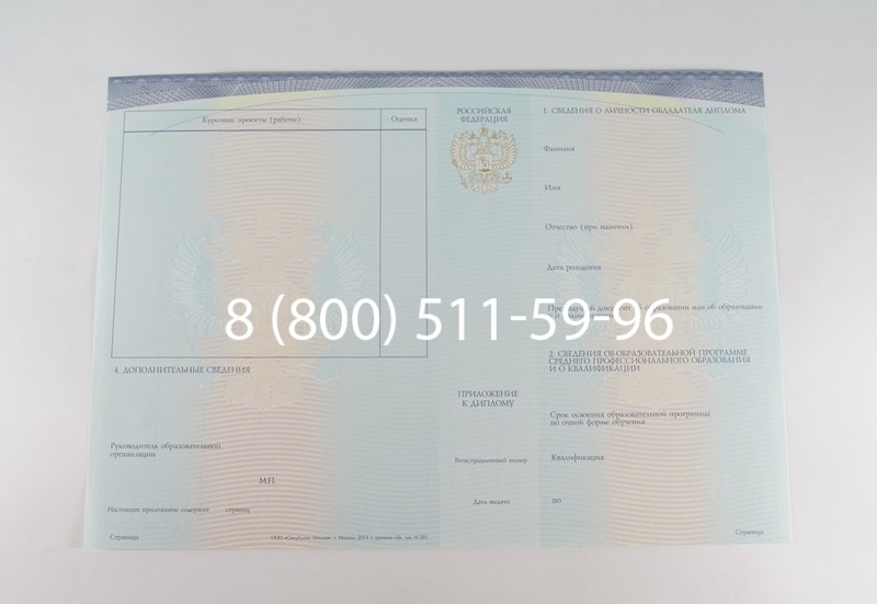 Диплом колледжа (Спецбланк) 2014-2026 года в Уфе
